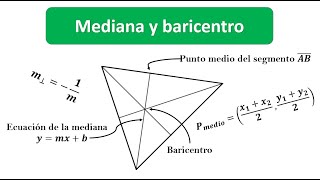 Cálculo de las Medianas y baricentro de un triángulo [upl. by Olegnaid]