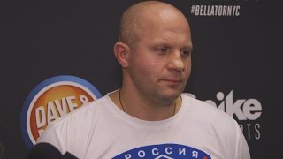 Fedor Emelianenko Isnt Amused by Chael Sonnens Antics at Presser [upl. by Olpe]