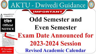 aktu exam date 2023 aktu odd semester exam date 2023 aktu exam notice aktu academic calendar 2023 [upl. by Ettenhoj]