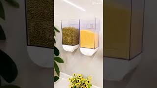 1Pc 1000ml Grain Storage Box Wallmounted Tank Home Rice Container Oatmeal Dispenser Grain Dispenser [upl. by Zischke]