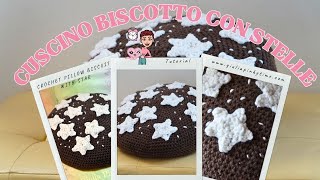 Cuscino biscotto con stelle lavorato alluncinetto 🧶UNCINETTO TUTORIAL [upl. by Lat378]