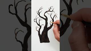 Halloween Scary Tree Painting Art for Kids shorts painting art halloween [upl. by Ormond]