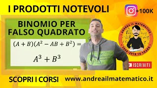 BINOMIO PER FALSO QUADRATO  PRODOTTI NOTEVOLI  BASI MATEMATICHE [upl. by Heathcote]