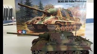 Building the Tamiya JagdTiger including painting weathering [upl. by Gambrill]