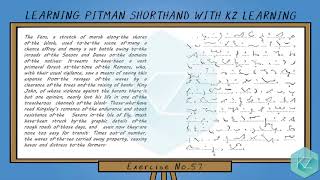 Pitman Shorthand  Exercise No57 Dictation 85 WPM  KZ Learning [upl. by Yruy]