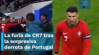 ¿Berrinche Cristiano Ronaldo se lanzó con todo ante árbitro en la derrota de Portugal [upl. by Sallyann]