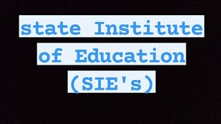 State Institute of Education SIEs  Teacher Education  BEd  Functions of SIEs Hindi Like [upl. by Zonda422]