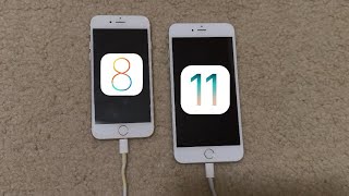 iPhone 6 iOS 8 vs iPhone 6 iOS 11 Bootup speed test [upl. by Acimehs]