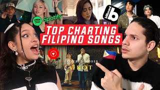 Waleska amp Efra react to the Most Popular Filipino Songs right now [upl. by Adnohsat]