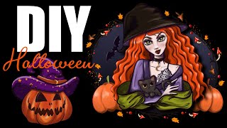 DIY из бумаги и веток Декор на Хэллоуин и осень своими руками 8 🎃 Украшаем дом к празднику [upl. by Irrab]