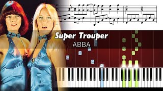 ABBA  Super Trouper  Piano Tutorial with Sheet Music [upl. by Doloritas]