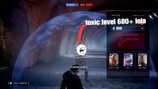 Level 600 Toxic leia gets demolished kinda star wars battle front 2 hvv and some han solo clips [upl. by Oniluap]