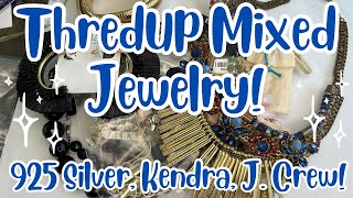 ThredUP 15 Piece Mixed Jewelry Rescue Box Mystery Unboxing 925 Silver Kendra Scott amp More [upl. by Proudfoot28]