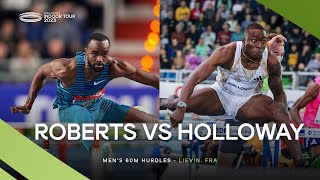 Holloway and Roberts in 60m hurdles battle  World Indoor Tour 2023 [upl. by Adair]