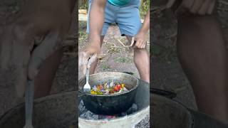 Outdoor Cooking Jamaica  Jamaican Salt Mackerel jamaica offgrid outdoorcooking shorts [upl. by Akira]