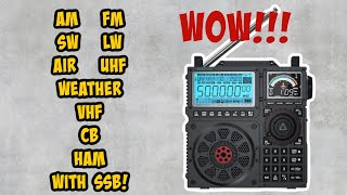 Raddy RF919 AMFMSWHAMCBAirLW Radio With SSB 130mhz Coverage BT SD recording and more [upl. by Nestor821]