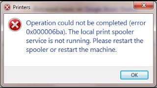 Operation Could not be completed Error 0x000006ba Restart Print Spooler [upl. by Atirres279]