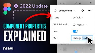 Figma COMPONENT PROPERTIES 2022 Update Explained – With Examples [upl. by Yorztif]