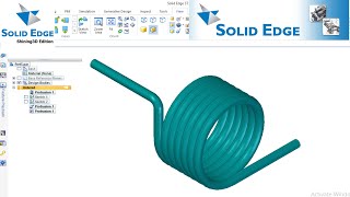 Solid edge tutorial l Spring Helix And Spiral Design l Solid edge Helix l Solid edge Helix curve [upl. by Neelahtak]