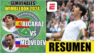 Carlos Alcaraz vs Daniil Medvedev  HIGHLIGHTS  RESUMEN  Semifinal  Wimbledon 2024 [upl. by Iralav]