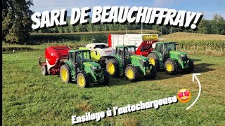 ENSILAGE A LAUTOCHARGEUSE😍Sarl de Beauchiffray JOHN DEERE amp POTTINGER [upl. by Renaxela]