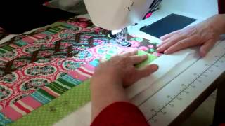 6 Jelly Roll Race Quilt Quilting the Quilt [upl. by Ranzini]