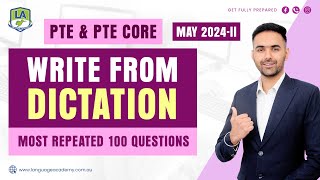 Write From Dictation  PTE amp PTE Core Listening  May 2024II Exam Predictions  Language Academy [upl. by Le]