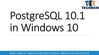 How to Install PostgreSQL 10 amp pgAdmin 4 on Windows 10 [upl. by Cleo]