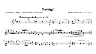 Philippe Gaubert – Madrigal ♩ 80 Moderate Piano Accompaniment [upl. by Refinnaj]