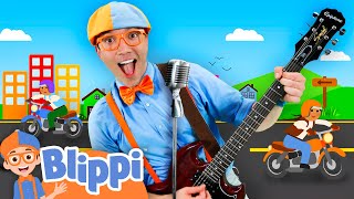 Motorcycle Song  Blippi Songs 🎶 Educational Songs For Kids [upl. by Ilah]