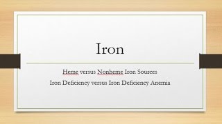 Iron Sources and Deficiencies [upl. by Ahsilet641]