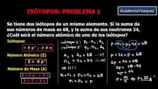 Isótopos Problema 1 número de masa neutrones y número atómico [upl. by Sybley]