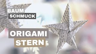 ORIGAMI STERN aus Papier ⭐️ für den Weihnachtsbaum oder als Fensterdeko [upl. by Him]