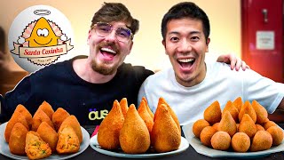 JAPONÊS PROVA RODIZIO DE COXINHA PELA PRIMEIRA VEZ [upl. by Treblihp]