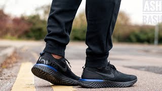 Review amp On Foot  Nike Epic React Flyknit  Triple Black  Ash Bash [upl. by Gregoire]