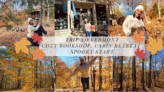 Autumn Getaway in Vermont Cozy Bookshop Cabin Retreat amp Spooky Start [upl. by Angel]