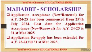 MAHADBT Scholarship form 202425 [upl. by Ellwood]