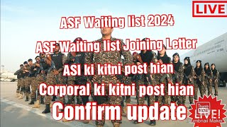 ASF Waiting list 2024ASF Joining Letter 2024ASF merit list 2024ASF waiting List letty 2024 [upl. by Tsui290]