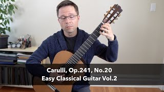 Lesson Andantino Op241 No20 by Carulli  Easy Classical Guitar Vol2 [upl. by Idette]