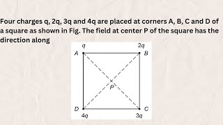 Four charges q 2q 3q and 4q are placed at corners A B C and D of a square as shown in Fig The [upl. by Yrruc]