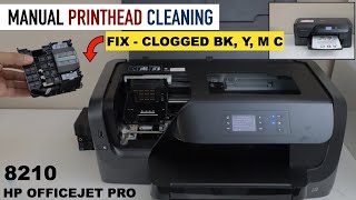 HP OfficeJet Pro 8210 Printhead Cleaning Manually FIX BX M C Y Clogged Ink [upl. by Neeluj37]