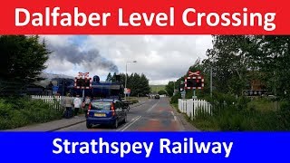 Dalfaber Level Crossing  Strathspey Railway  Aviemore Highland [upl. by Eelra139]