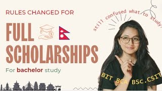 full scholarship for bachelor study in Nepal  new rules for scholarships [upl. by Calesta]