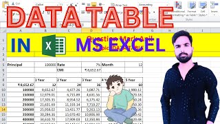 Data Table in Excel in Hindi  Excel Tutorial for beginners  what if analysis data table in excel [upl. by Latrell]