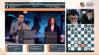 Wesley So vs Magnus Carlsen  Round 1 Game 2  CCT Finals 2022 [upl. by Belak]