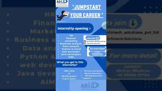 AB Infotech Solutions Hiring hr marketing java webdeveloper graphicdesign finance internship [upl. by Ayotahs]