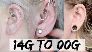 My Ear Stretching Journey  14g to 00g [upl. by Vander553]