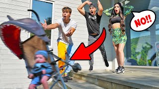 Stroller Roll Away Prank On Family [upl. by Debarath]