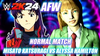 Misato Katsuragi VS Alyssa Hamilton  WWE 2K24  ANIME  Evangelion VS Clock Tower 3 [upl. by Ymmij221]