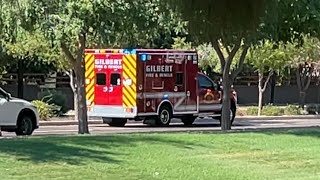 Queen Creek Fire amp Medical Department In Route Code 3 Borrowing A Gilbert Medic Ambulance In QC AZ￼ [upl. by Kralc574]